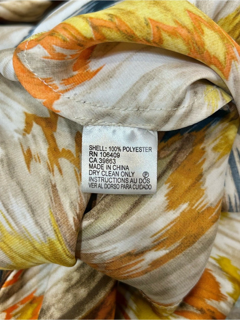 Tahari Arthur S. Levine Ikat Cowl Neck Sleeveless Blouse Top Size M - Picture 9 of 9